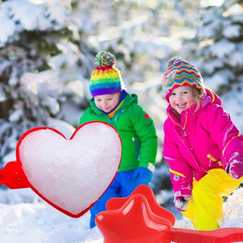 Nowość Dziecięce Zabawki Kula Śniegowa Ściskacz Uroczy Gwiazdka/Serce Kształtmaker Kuli Śniegowej do Zabawy Zabawki Gry na Świeżym Powietrzu Najlepszy Prezent