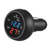 3 In 1 12/24V Car Auto LED Digital Voltmeter Gauge Thermometer USB Charger Monitor Display Charging for Phone Tablet