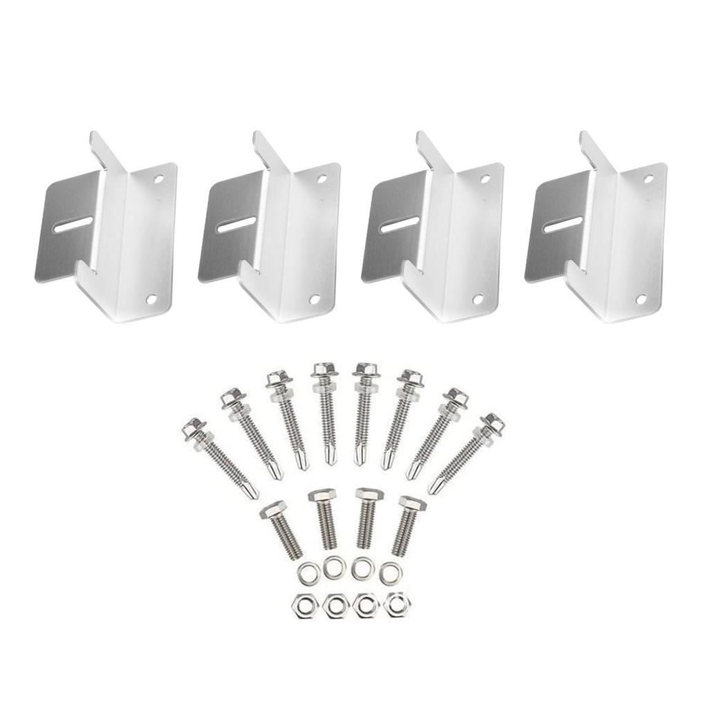 4pcs Practical Sturdy Aluminum Alloy Solars Panel Mounting Set Accessory for Campers and Boats Off Grids Applications