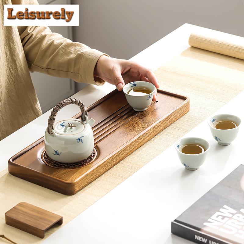 Walnut Wood Dry Bubble Tray Solid Wood Drainage Tea Tray Japanese Household Water Storage Dry Bubble Table Base Kung Fu Tea Set