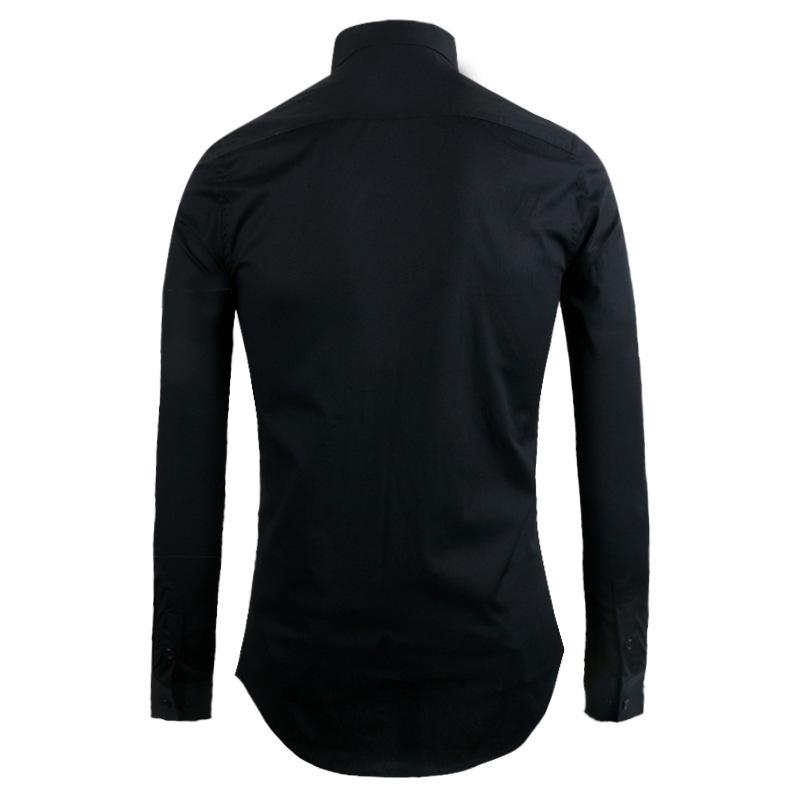 Men's Fashionable Slim-Fit Long-Sleeve Shirt with Small Lightning Prints, Available In Black & White, Large Sizes.