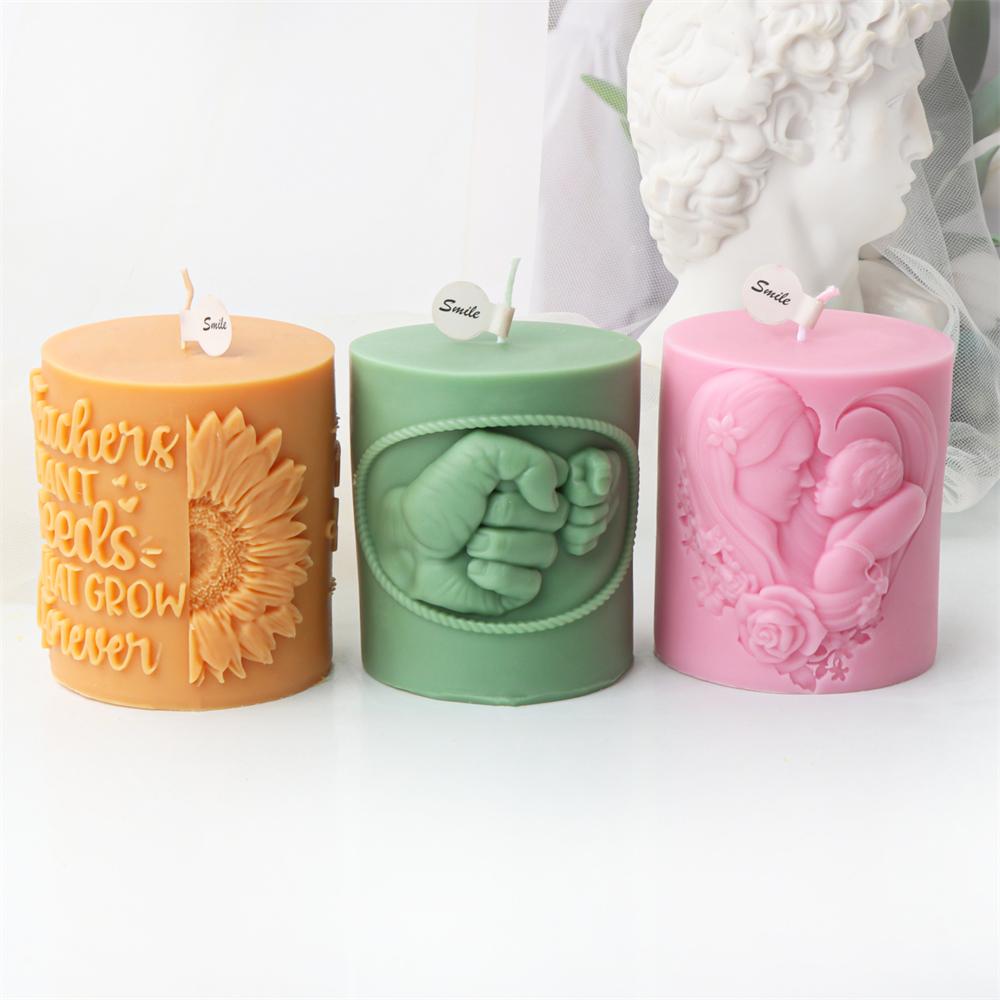 

Форма для свечи-столба «Лучший папа, мама с ребенком» на День благодарения, силиконовая форма для свечи-подсолнуха «Сделай сам», декоративная силиконовая форма на День матери