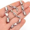 5Sets/Lot Stainless Steel Leather Cord End Caps With Lobster Clasp Connectors For Jewelry Making DIY Necklace Bracelet Connector