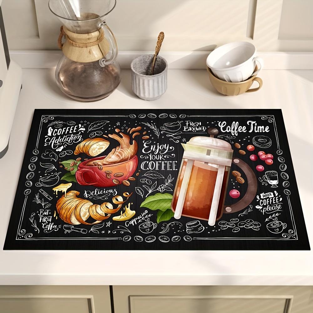 Multi-Functional Dishwashing Mat Diatom Mud Drain Mat Super Absorbent Wear-resistant Coffee Machine Mat Kitchen Table Decor