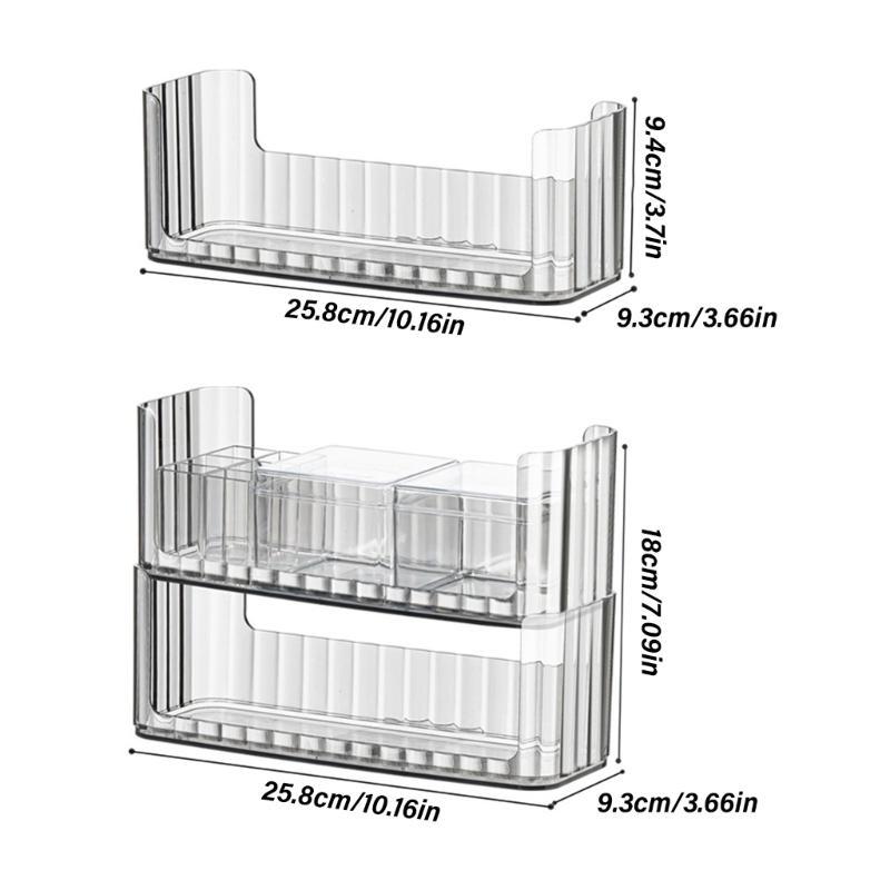 652F Klare Make-up-Aufbewahrung Badezimmer Kosmetik Organizer Luxuriöses Klares Make-up-Etui PET+PS Kosmetik-Organisationsetui