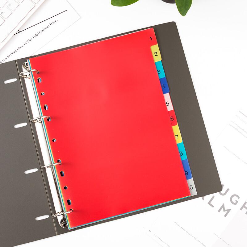 A4 Colored Numerical Index Dividers