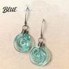 Droplet Earrings Recycled Glass Spiral Necklace Handmade Unique Boho Depth