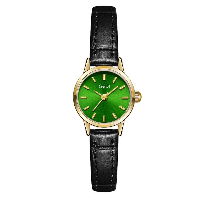 Gedi Elegancki Zegarek Damski z Małą Tarczą - Wykwintny Design z Skórzanym Paskiem dla Studentek
