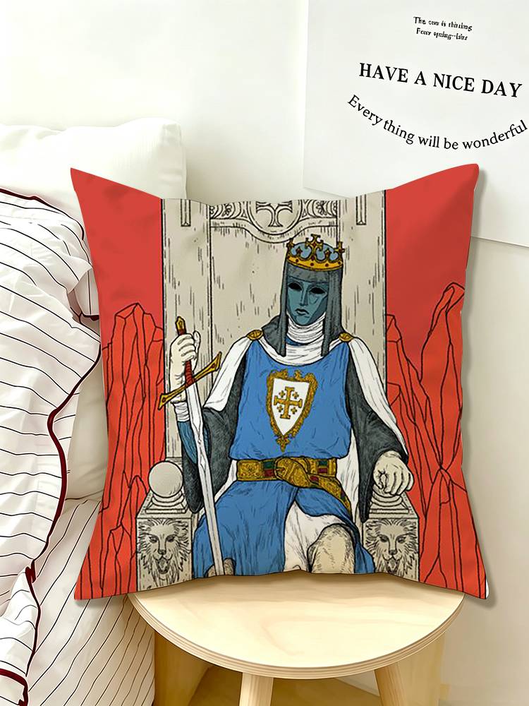 Baldwin IV The Leper King Medieval Crusader Monarch Pillow Case Pattern Printed Pillowcase For Living Room Sofa Cushion Cover