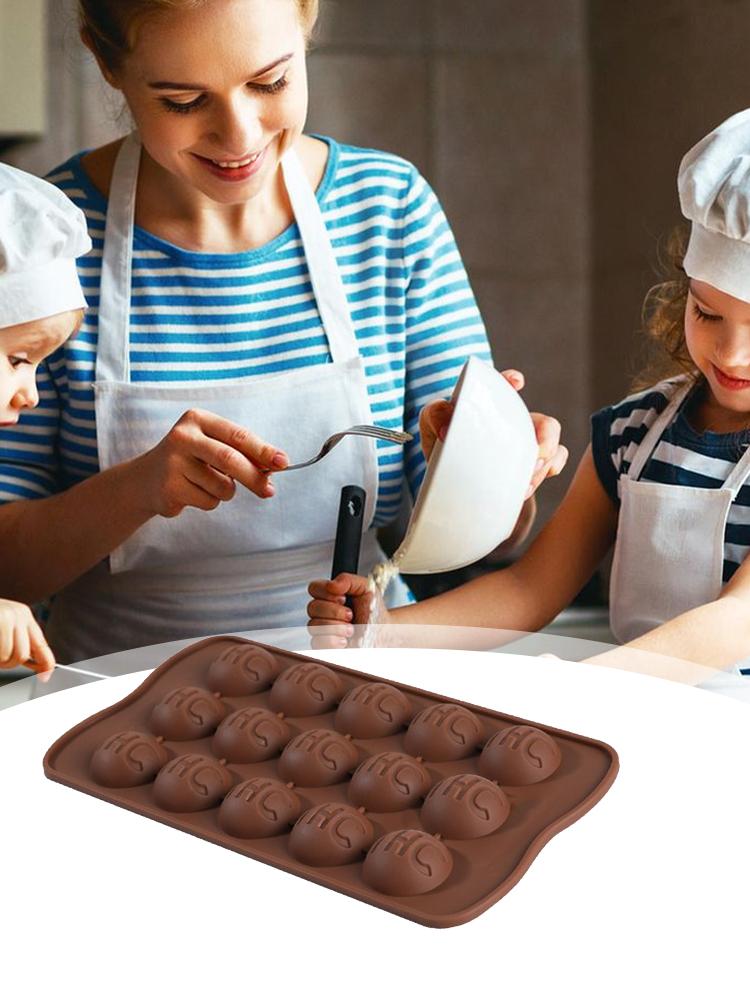 Chocolate Molds 15-Cavity Chocolate Silicone Mold Multi-Purpose Soap Mould for Christmas Birthday Cookie Cake Dessert Soap