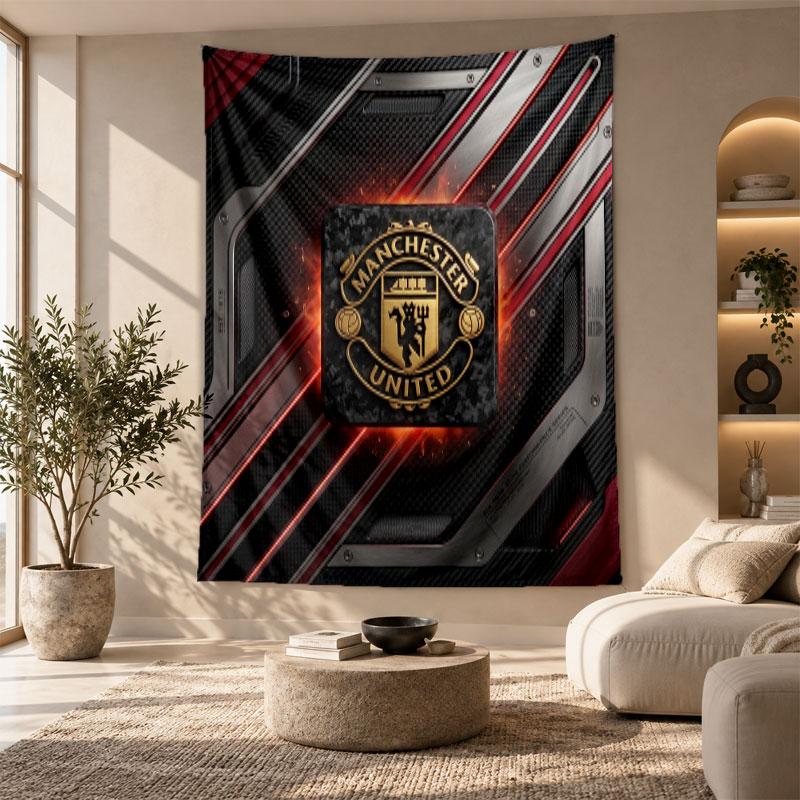 Decorative Tapestry,Manchester United Printed Wall Art, Lightweight Wall Hanging For Bedroom Background
