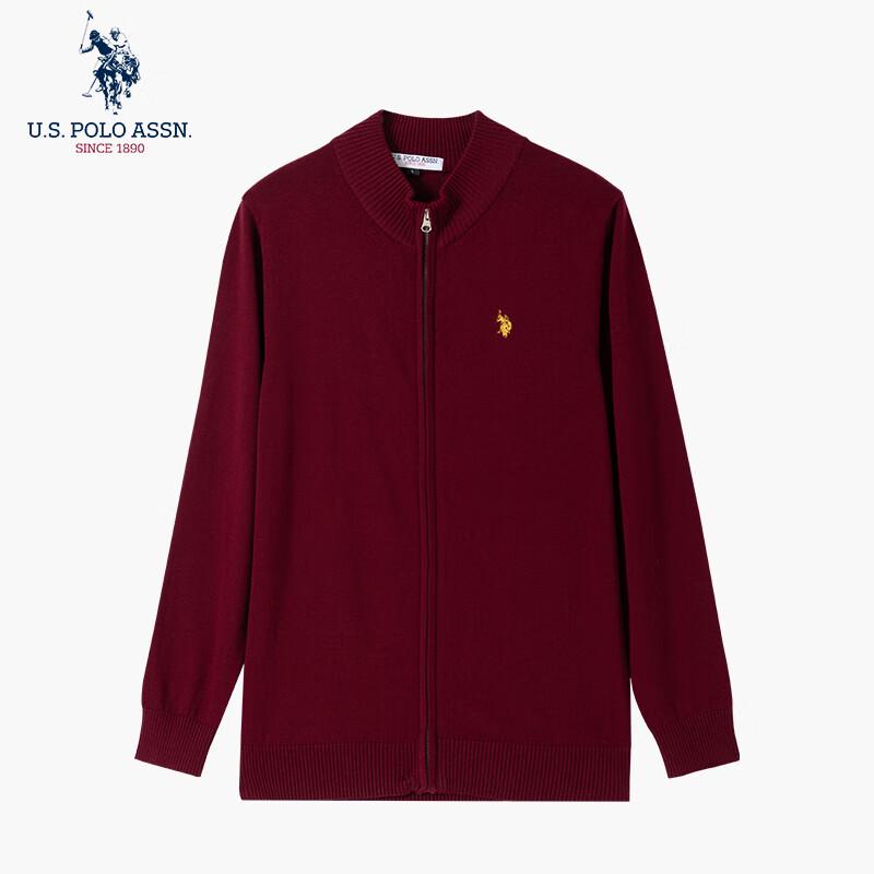 U.S. POLO ASSN. Men's Cotton Stand Collar Cardigan