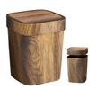 Garbage Can for Bathroom Rectangle Toilet Garbage Bin 12L Decorative wood grain trash can with Swing Lid for Laundry Room