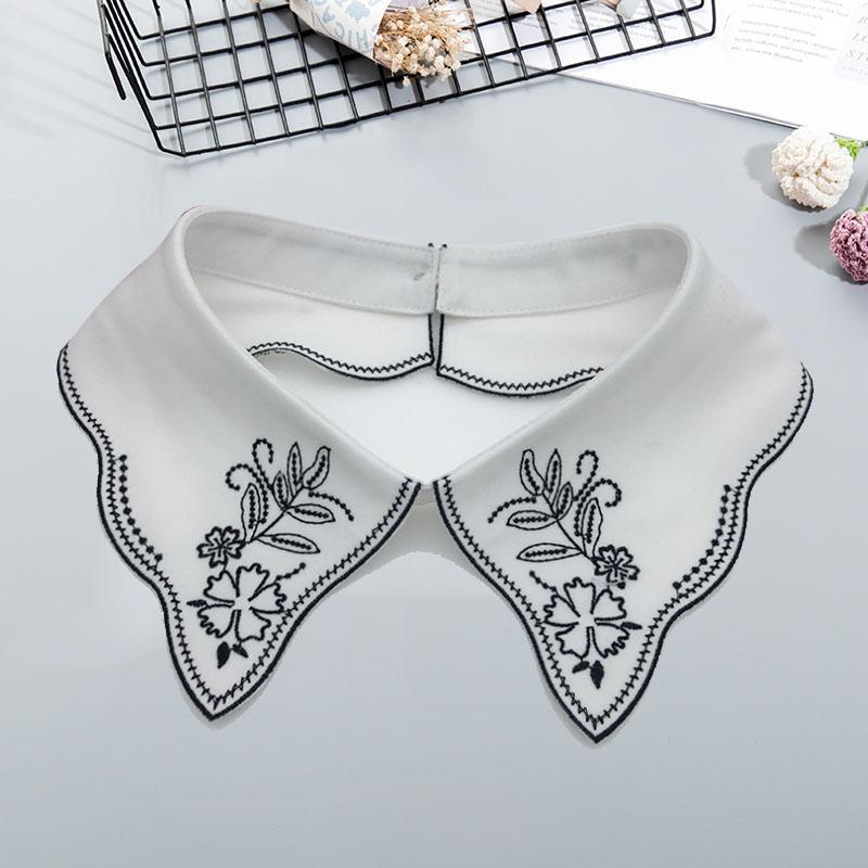 Pearl Fake Collar Shirt Women Detachable Collar Neckline Women False Collar Tie White Lapel Faux Col Women Clothes Accessories