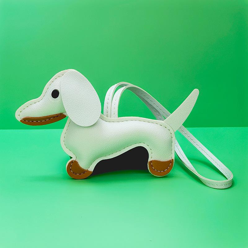 Dachshund Pendant Leather Bag Charm - Cute Cartoon Ornament