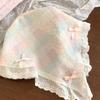 Koreanische Spitze Schleife Retro Dreieckstuch Einfarbig Kopftuch Trend Elegant Kopfbedeckung für Frauen Mädchen Y2K Schmuck 2024 INS Bandana