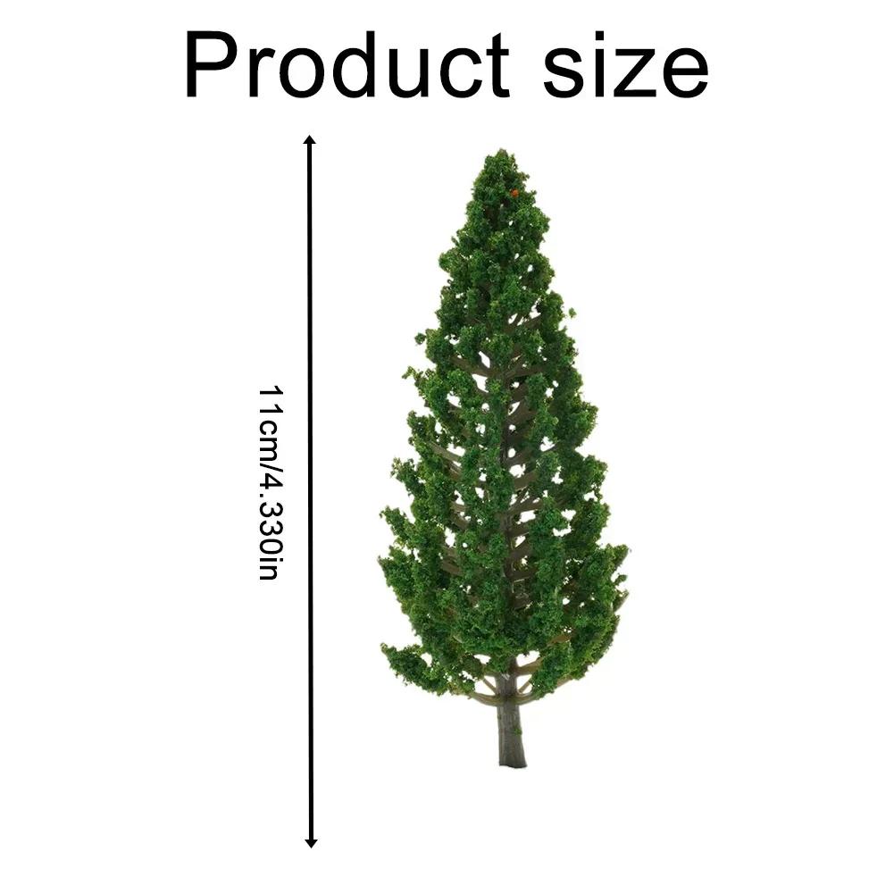 10pcs Model Pine Trees Green For Scale Railway Layout 11cm SL-16059 Dark Green Sand Table Model Tree Scenery DIY For Home Decor