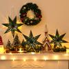 3pcs Elegant Paper Star Hanging Pendants, Ideal for Party & New Year Decor, Festive Atmosphere, No Electricity Needed