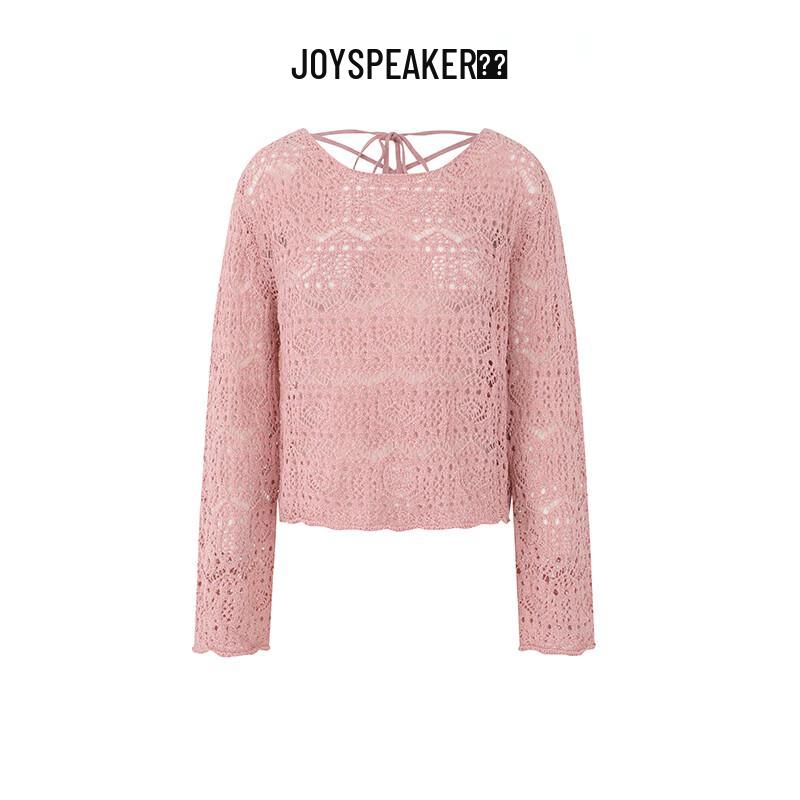 JOY SPEAKER Women's 2025 Spring Loose Hollow Knit Sweater