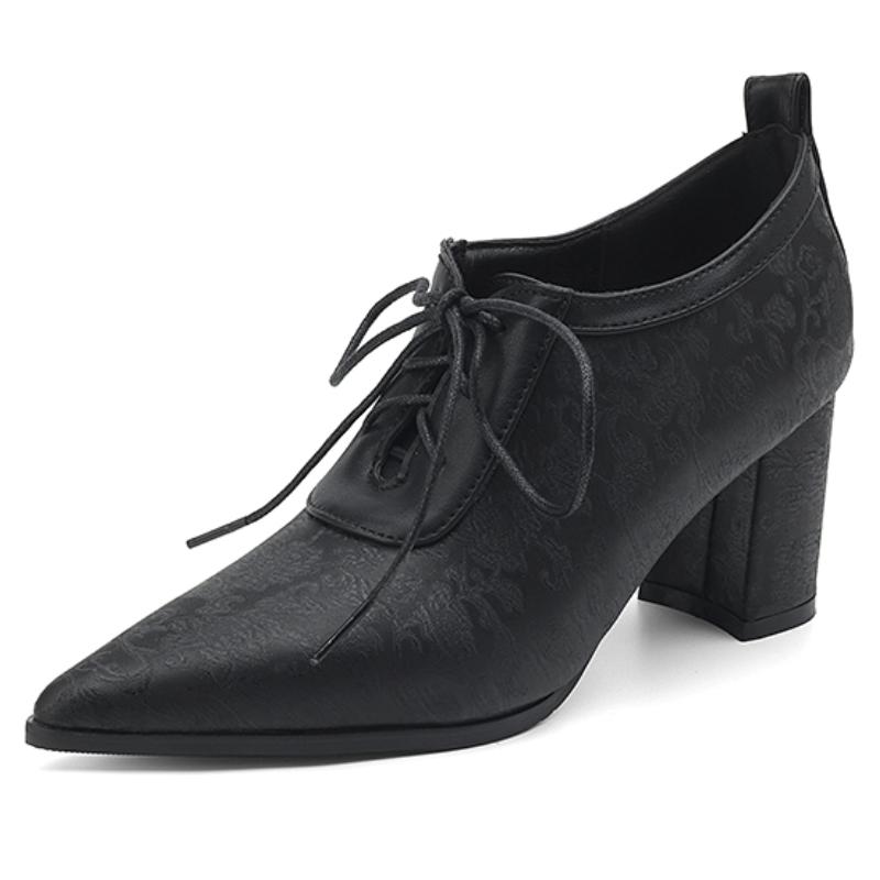 

Элегантные женские туфли-лоферы на высоком каблуке, модная шнуровка, черные, серебристые, белые, обувь для вечеринок на каблуке, офисная обувь, женская, большой размер 45 34 чёрный