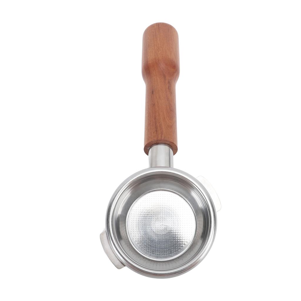58mm Portafilter Bottomless 2 Ears Detachable Wood and Stainless Steel Coffee Machine Bottomless Filter for