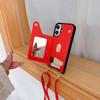 Mirror Crossbody Rope Phone Case for IPhone 16 15 Plus 14 13 12 11 Pro Max X XR 7 8 Wallet with Card Holder Leather Flip Cover