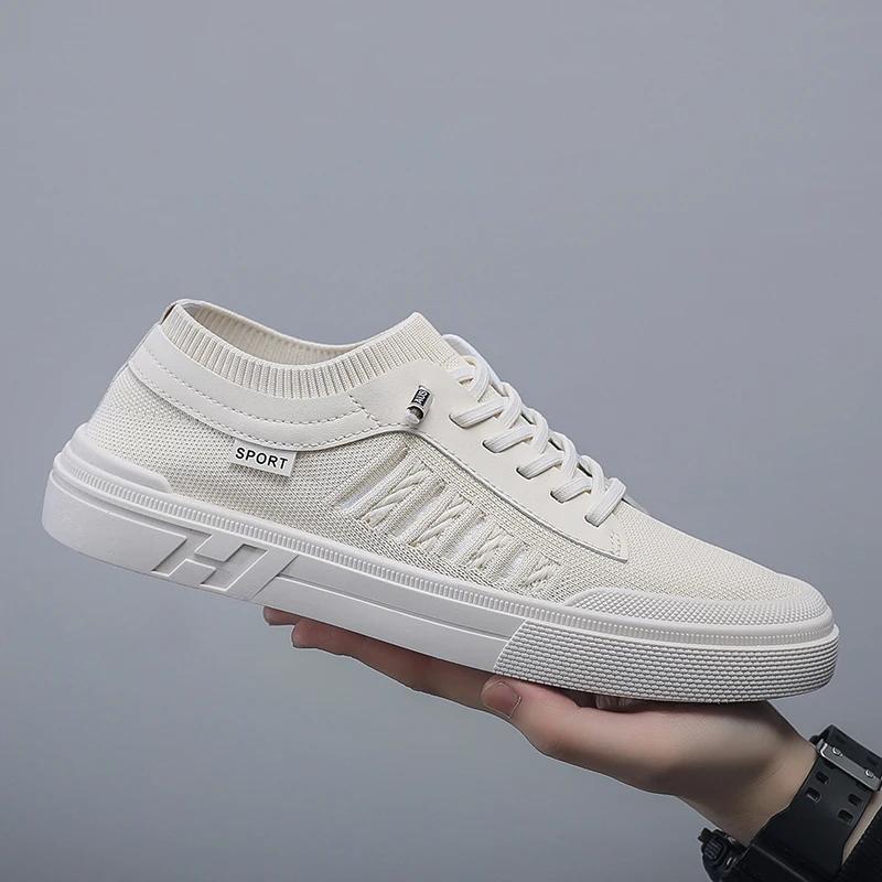 2024 Men's Breathable Sneakers Summer Casual Loafers Lightweight Round Head Solid Colour Non-slip Flats Zapatillas Para Hombres