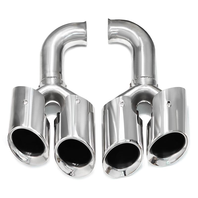 Quad Car Exhaust Tip For Porsche Cayenne 958 2011-2014 304 Stainless Steel Muffler Tip Nozzle Tailpipe Exhaust System Tuning Tip