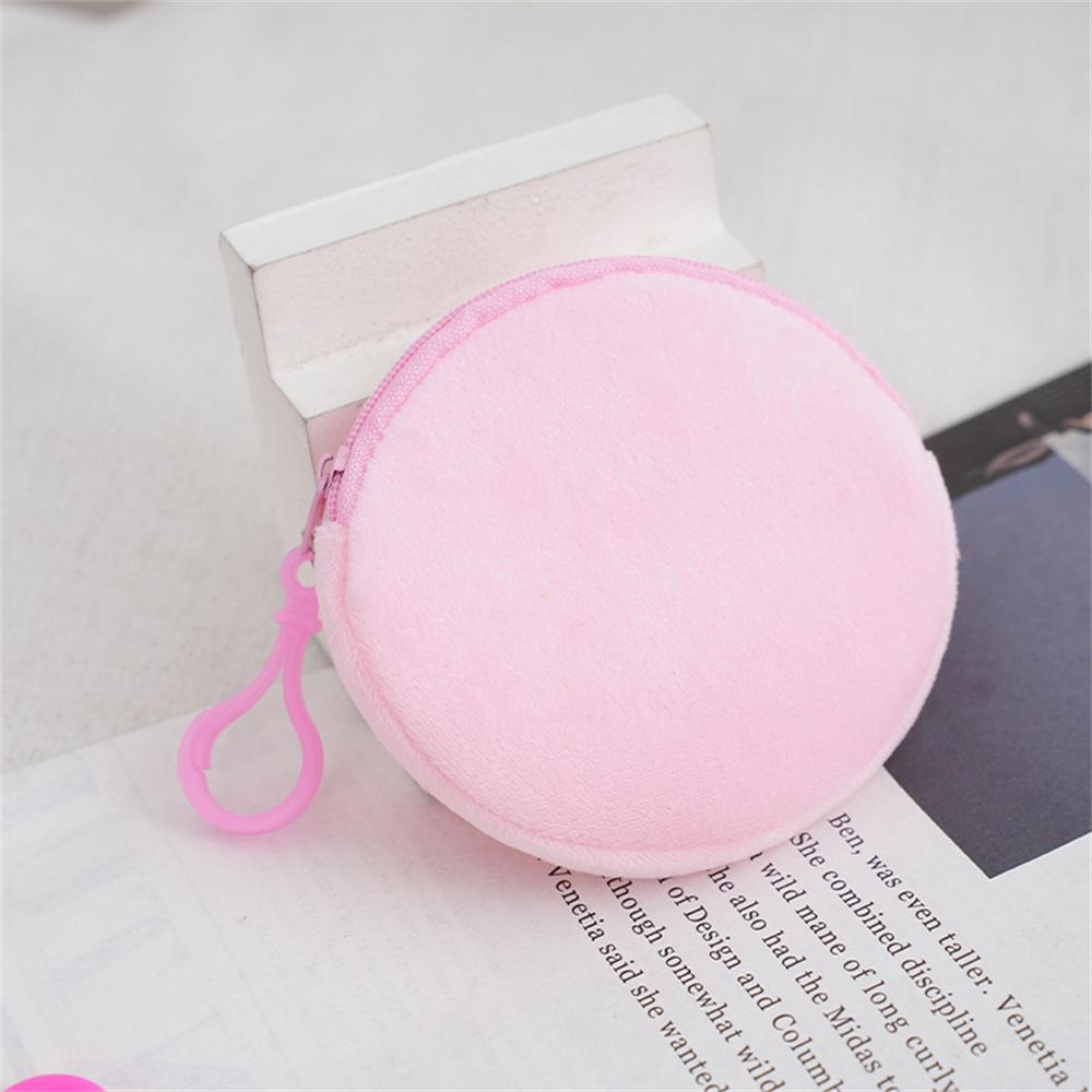 Solid Plush Round Coin Purse Women's Cute Wallet ID Card Bag Keychain Minimalist Coin Bag Kawaii Wallets for Women Gift