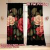 Set Of 2 Flat Printing Curtains Without Rod Floral Rose Arrangement Women Is Day Festival Creative Polyester Easy Made