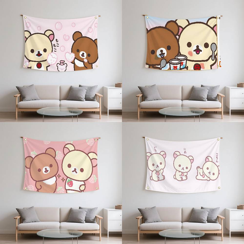 CartoonHRilakkumasKawaii Flags Room Decor Outdoor Decors Personalized Items Flags For Bedrooms Home Funny