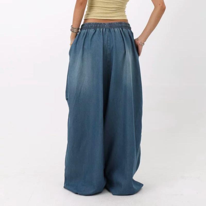 European and American Versatile Loose Jeans Women 2025 American Retro High Street Wide-leg Loose Trousers Trend Ins