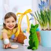 Easter Green Moss Bunny Standing Figurine Weatherproof Outdoor Garden Statue Desktop Ornament for Easter Party Kids Gift