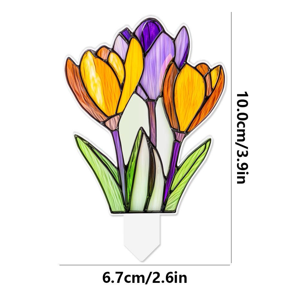 Plant Stained Glass Mushroom Cactus Glass Decor Flower Suncatcher Desk Windowsill Shelf Decor Plant Lover Gifts for Mom Teacher