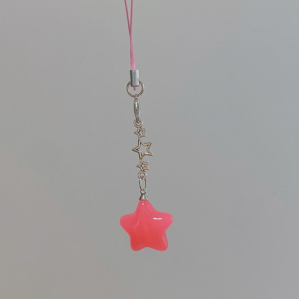 8 Colors Five-Pointed Star Crystal Beads Tassels Charm Keyring Pendant Tags for DIY Keychain Necklace Jewelry Making