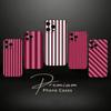 Pattern Burgundy White Stripe Phone Case For iPhone 17,16,15,14,13,12,11 Plus,Pro Max,XS,Soft Black Cover