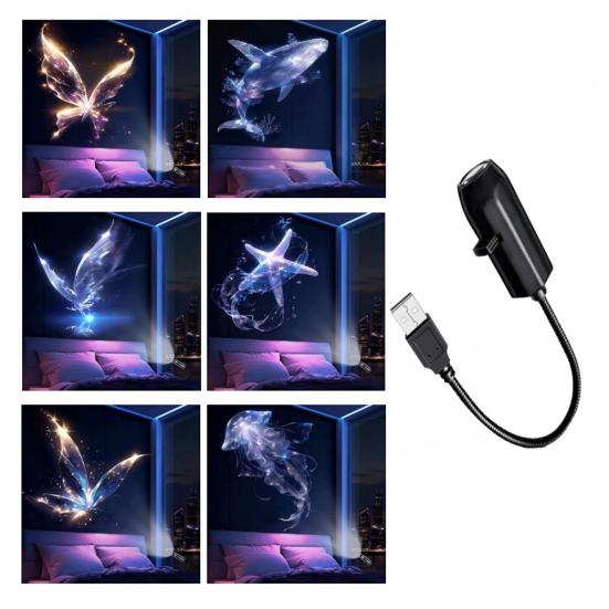 Star Projector Lamp 2-in-1 Night Light with Auto Motion Dawn Sensor Vibrant Aurora Northern