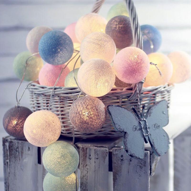 

NuFeng Macaron Cotton Ball String Lights