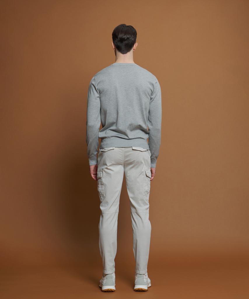 PANICALE Light Grey Viscose Blend Round Knit