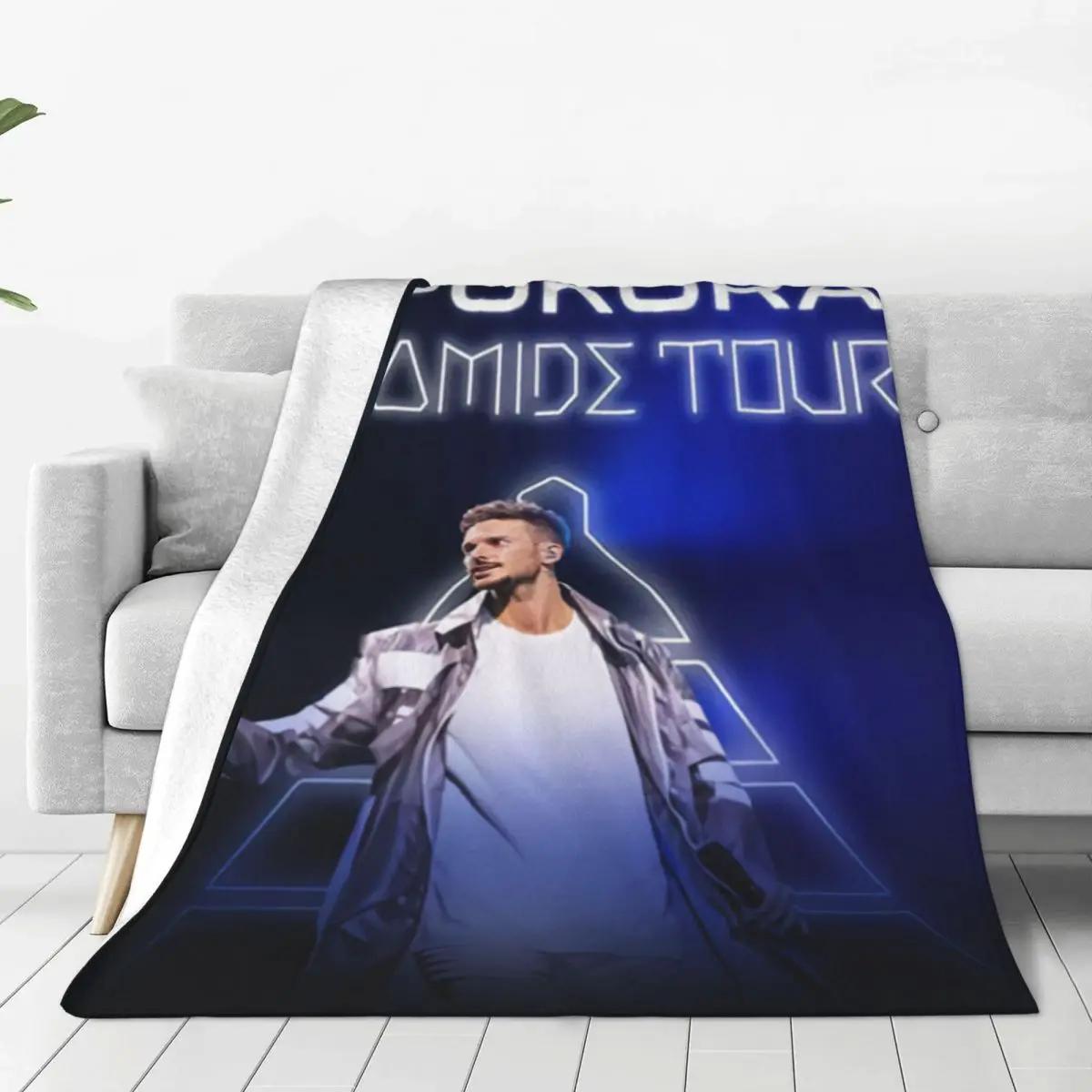 

Soft Durable Blanket Camping M. Pokora Bedding Throws Pyramide Tour Concert Flannel Bedspread Living Room Print Sofa Bed Cover 80x120cm