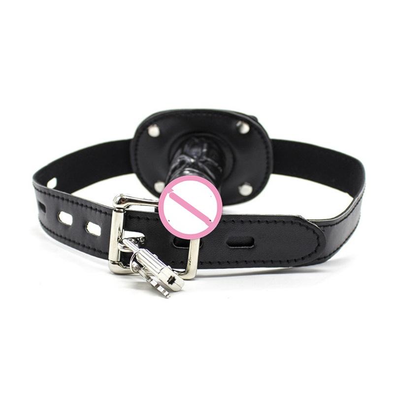 Öppen mun Gag Bite Silikon Penisplugg Dildo Fetisch Bondage Sexleksaker BDSM Slavprodukter för Kvinna Vuxen Spel Sex Par