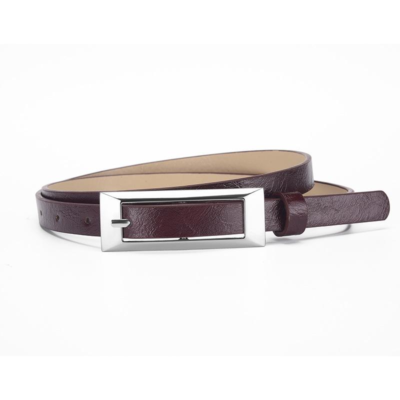 Ceinture Rectangulaire en Cuir Gras Ceinture Simple pour Robe Ceinture Fine Ceinture à Boucle Japonaise Femmes