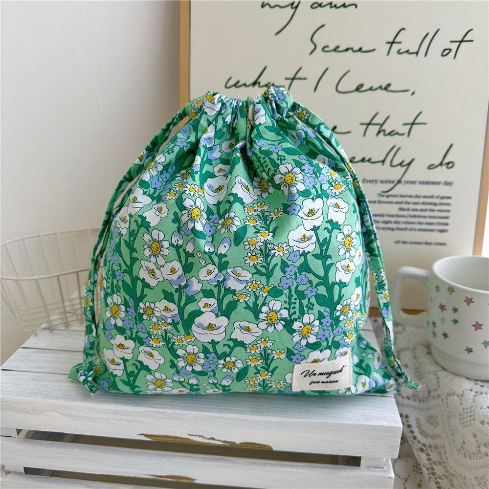Lightweight Floral Drawstring Bag Reusable Floral Print Gift Bag Birthday Party Favors