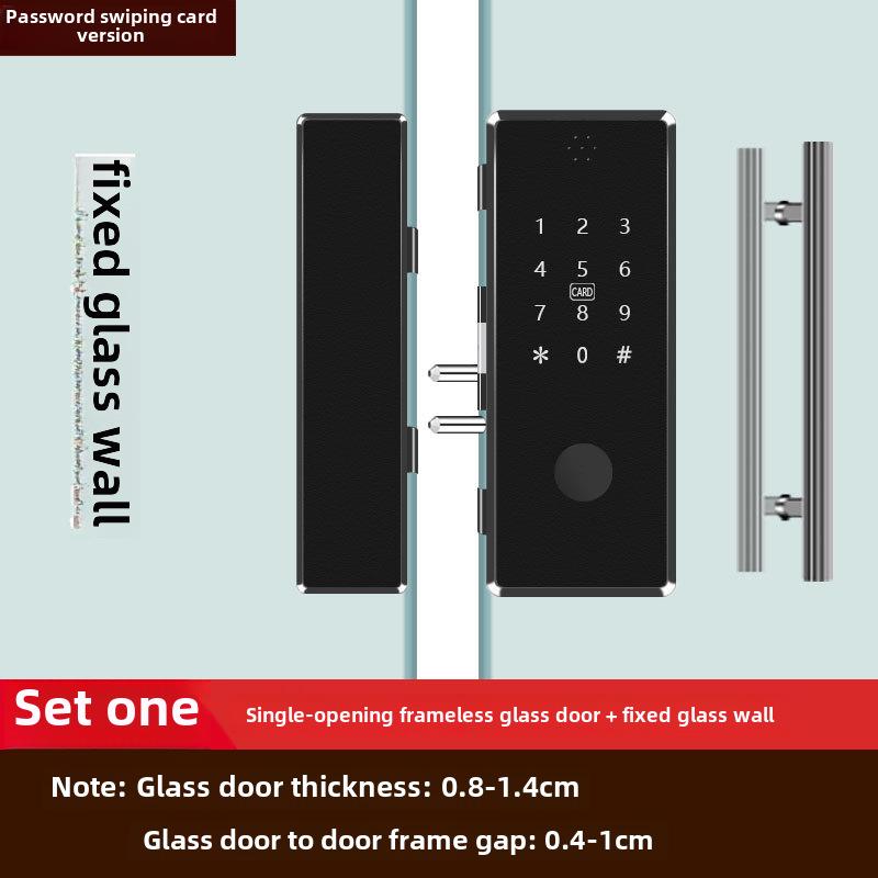 Punch-Free Glass Door Smart Lock: Remote-Controlled Fingerprint Lock for Single & Double Doors