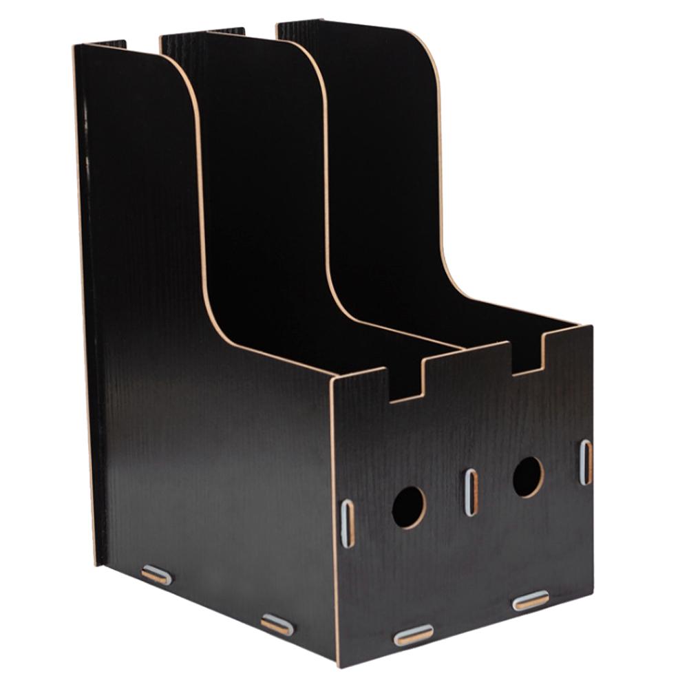 Magazine Book File Stand   File Sorter   Desk Storage Box  Black