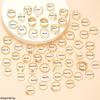 58 Pcs/Set Gold Color Rings Set For Women Men Vintage Hollow Butterfly Pearl Heart Crystal Geometric Rings Trendy Finger Jewelry