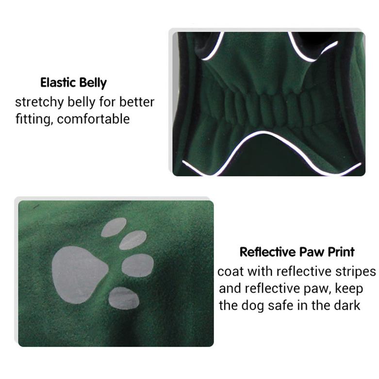Fleece-Hundejacke, Frühling, warme Hundekleidung für kleine, mittelgroße und große Hunde, reflektierend, winddicht, Outdoor-Haustiermantel, elastischer Bauch, Corgi