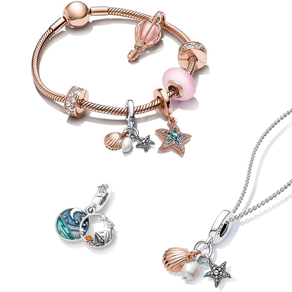New Silver Color Ocean Series Turtle No Fade Charm Beads Fit Pendant Charms S925 Logo Original Bracelet for Women DIY Jewelry