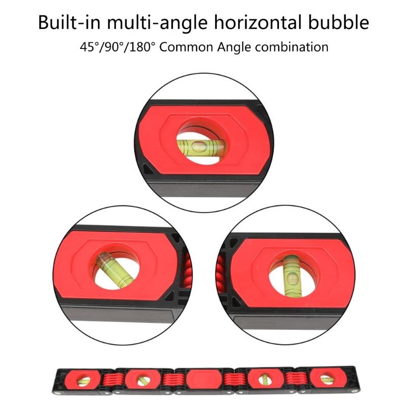 Foldable Levels, 3/4/6 Sections Measuring Folding Magnetic Level with Easy Read Level Bubble 45°/90°/180° Woodworking