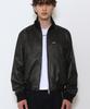DOFFJASON Waxed Crop Leather Tanker Jacket Black